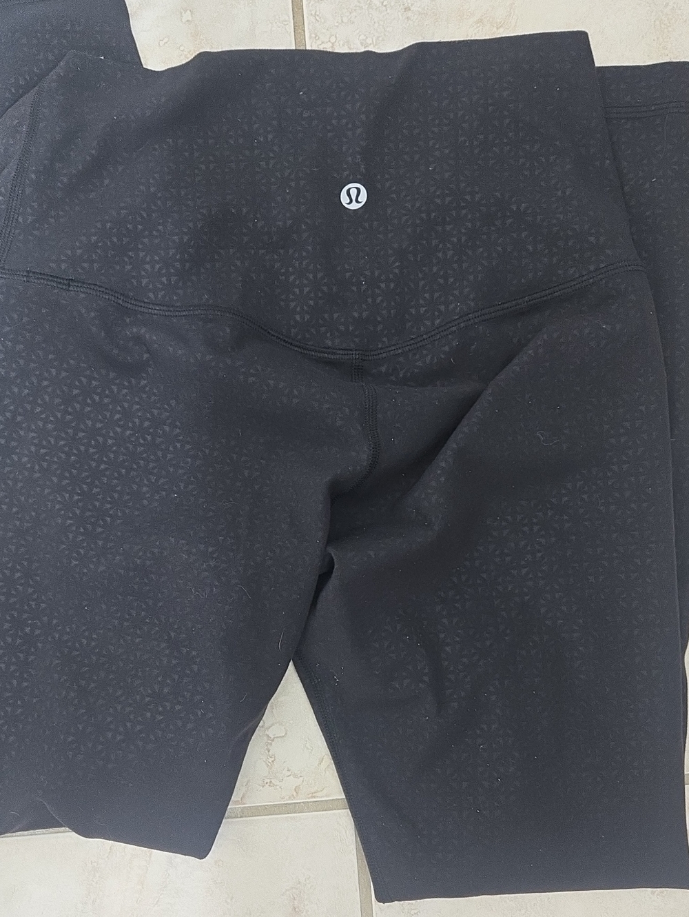lululemon athletica Black High-Rise Leggings with Subtle Pattern